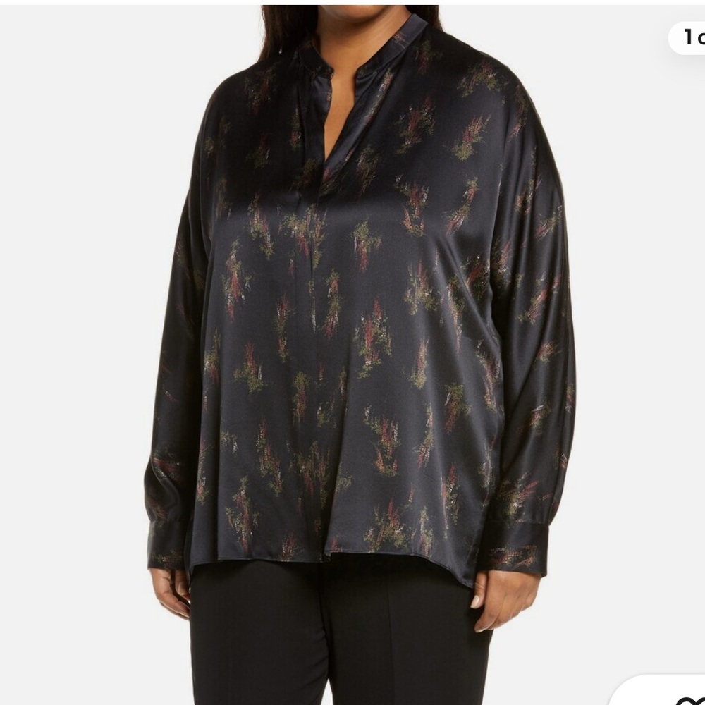 Vince Silk Wisteria Popover Blouse